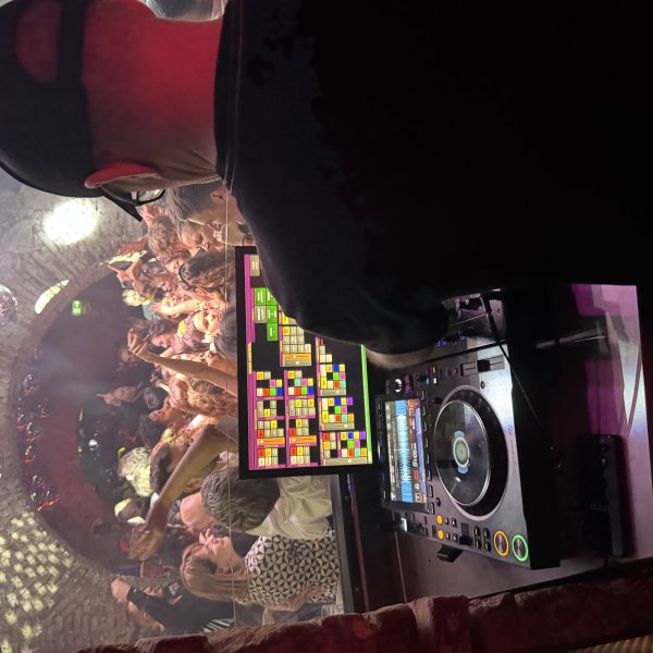 DJ equipment and Tetris display